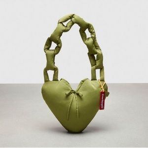 Coachtopia Green Puffy Heart Shoulder Bag